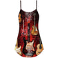 Halloween Abstract Guitar Art – Women's Summer Sleeveless V-Neck Camisole Dress