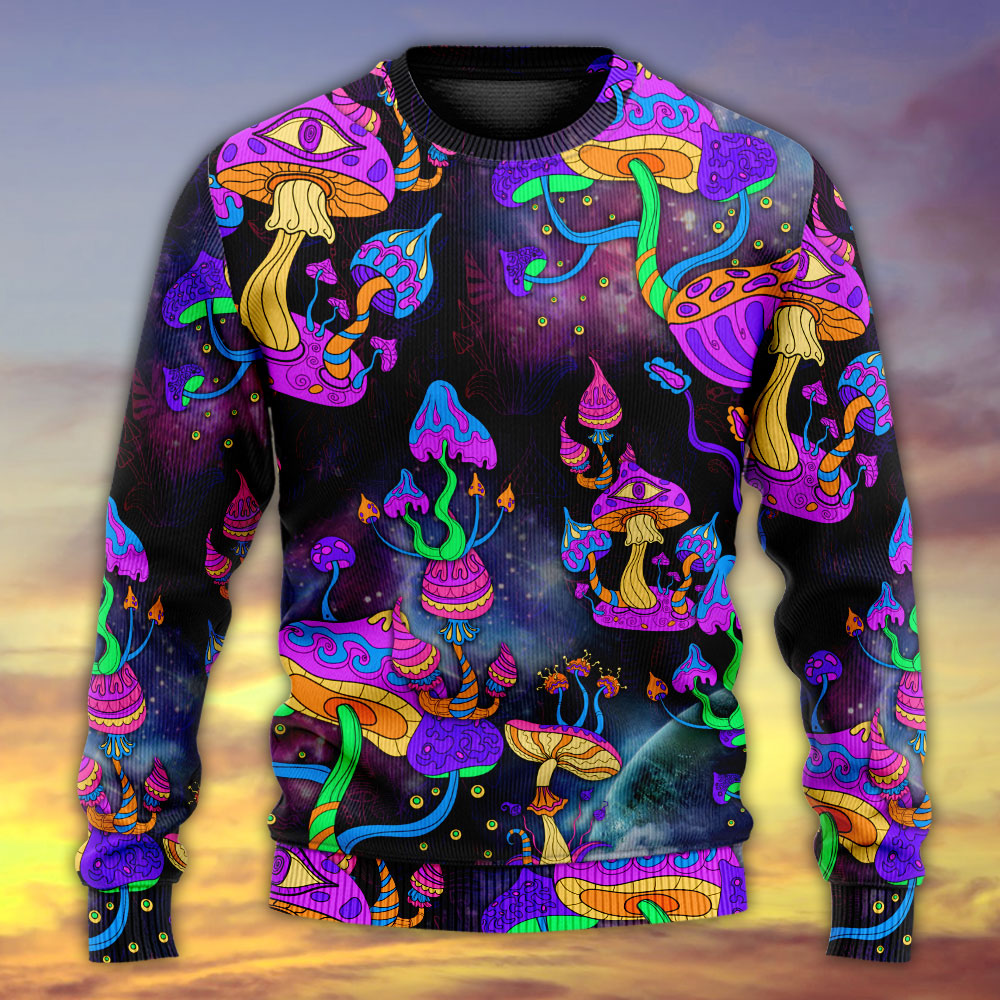 Hippie Mushroom Life Lover Art – Sweater - Ugly Christmas Sweater