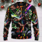 Christmas Tree Neon Art Snowman – Sweater - Ugly Christmas Sweater