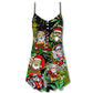 Hippie Santa Holiday Vibes – Women's Summer Sleeveless V-Neck Camisole Dress