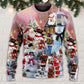 Santa And Snowman Snow Village – Sweater - Ugly Christmas Sweater