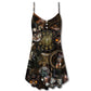 Steampunk Cat Magic Style – Women's Summer Sleeveless V-Neck Camisole Dress
