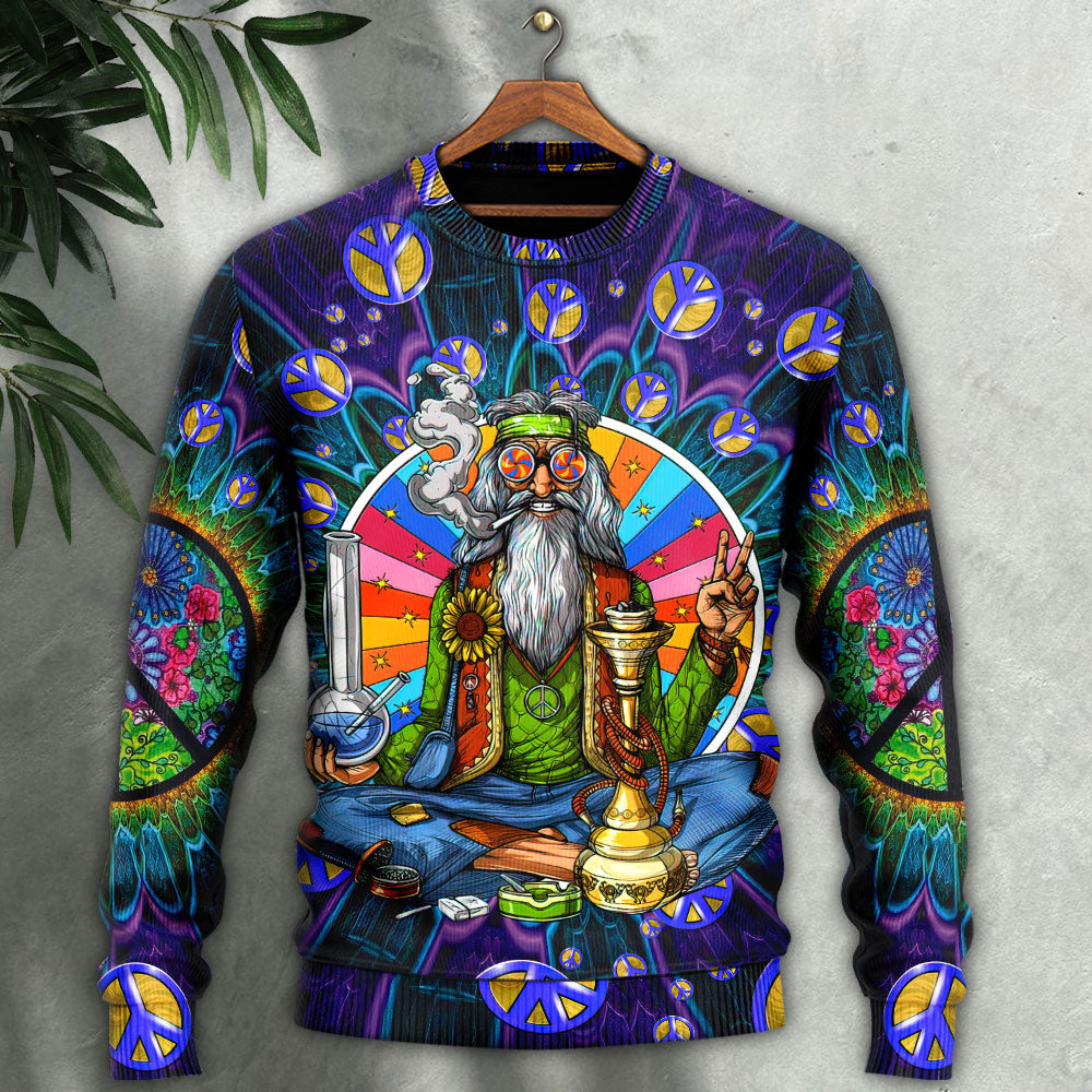 Hippie Peace Sign Retro Style – Sweater - Ugly Christmas Sweater