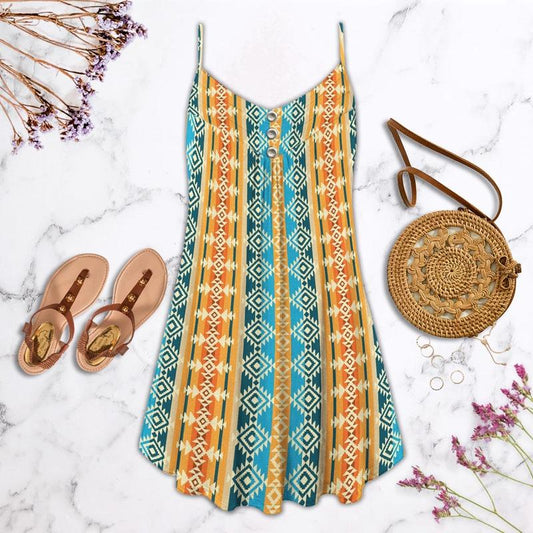 Native Summer Vibes Limited – Women's Summer Sleeveless V-Neck Camisole Dress