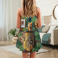 Cat And Tiger Tropical Leaves – Women's Summer Sleeveless V-Neck Camisole Dress