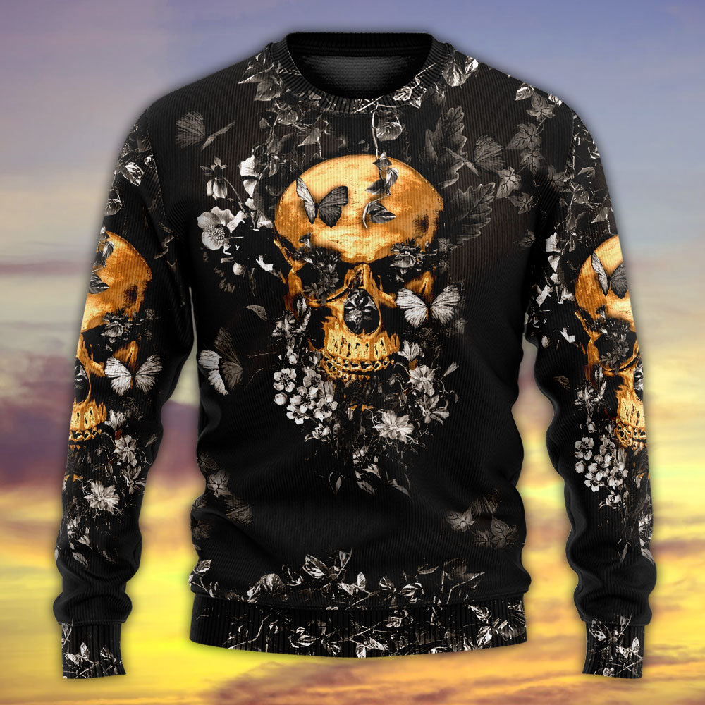 Skull Flowers Growth From Darkness – Sweater - Ugly Christmas Sweater