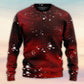 Music Notes Blurry Lights Dark Red – Sweater - Ugly Christmas Sweater