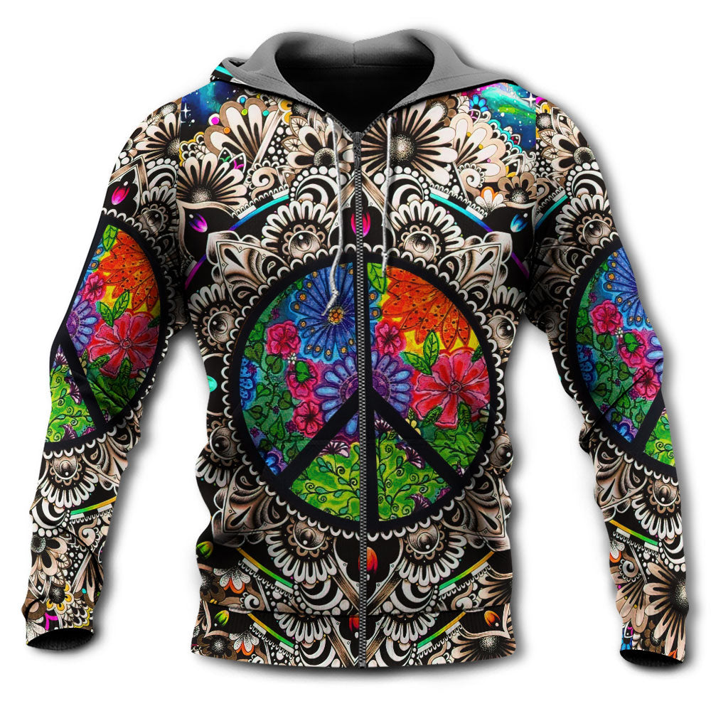 Hippie Peace Galaxy Art - 3D Hoodie