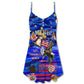 Freedom Reign Christmas Theme – Women's Summer Sleeveless V-Neck Camisole Dress