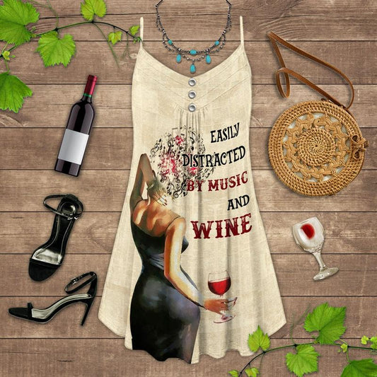 Wine And Summer Vibes Limited 5 – Women's Summer Sleeveless V-Neck Camisole Dress