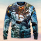 Epic Dragon Battle Fantasy Art – Sweater - Ugly Christmas Sweater