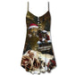 Skull Happy New Year Holiday – Women's Summer Sleeveless V-Neck Camisole Dress