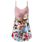 Santa And Snowman Snow Village – Women's Summer Sleeveless V-Neck Camisole Dress