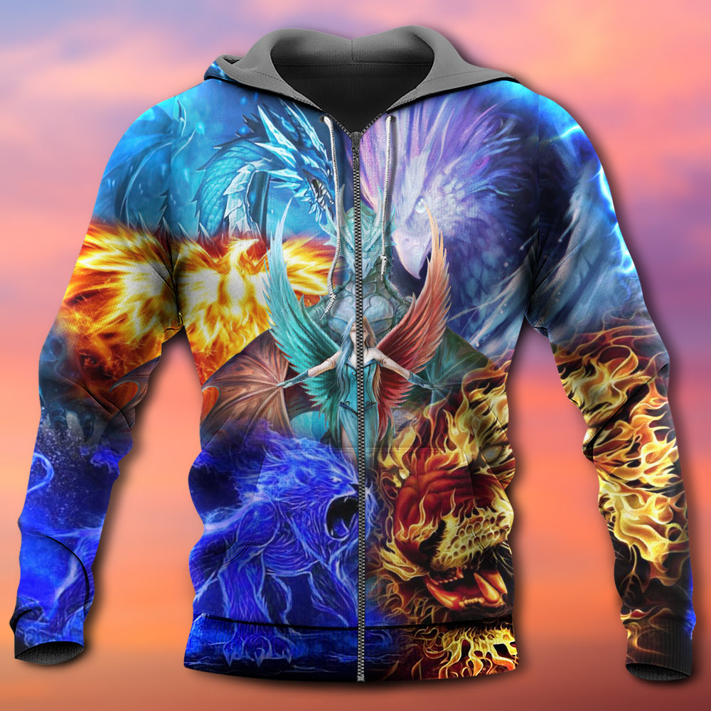 Dragon Different World Fantasy Art – 3D Hoodie