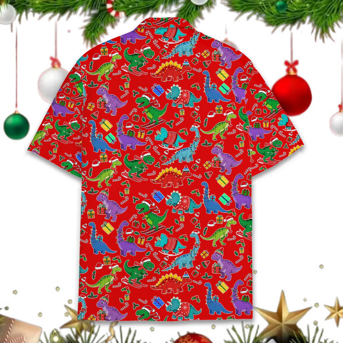 Christmas Dinosaur Funny Dino Holiday Party 3 – Hawaiian Shirt