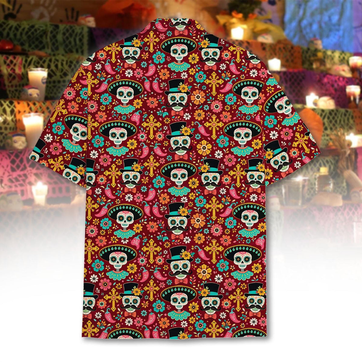 Day Of The Dead Sugar Skull Floral Folk Art – Hawaiian Shirt