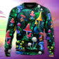Hippie Mushroom Galaxy Neon Art – Sweater - Ugly Christmas Sweater