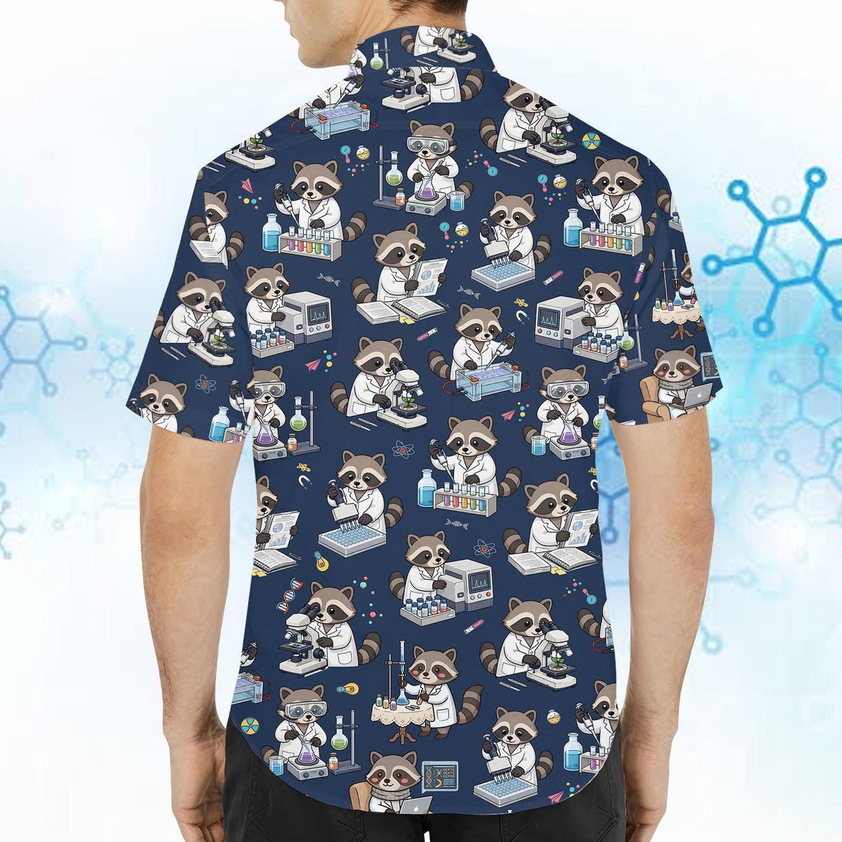 Cute Raccoon Scientist STEM Lab Experiment – Hawaiian Shirt
