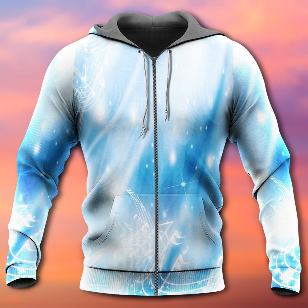 Music Notes Dark Blue Art - 3D Hoodie