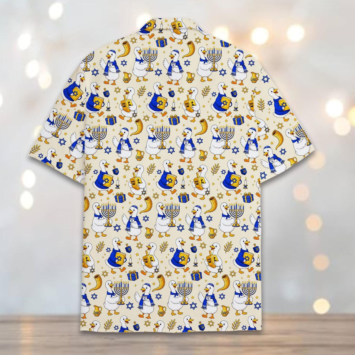 Funny Hanukkah Duck Menorah Shofar Dreidel – Hawaiian Shirt