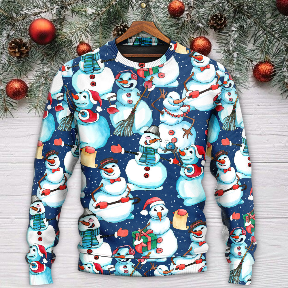Christmas Happy Snowman Xmas – Sweater - Ugly Christmas Sweater