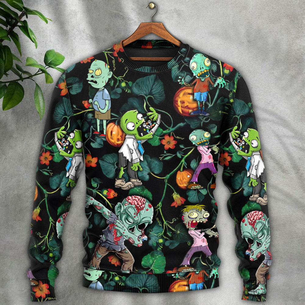 Halloween Tropical Pumpkin Fantasy Art – Sweater - Ugly Christmas Sweater