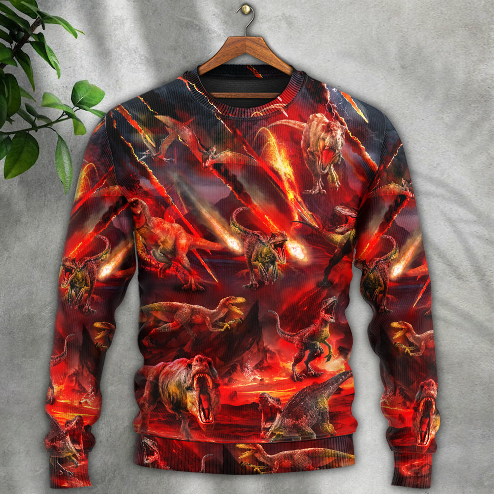 Dinosaur Meteorite Fantasy Art – Sweater - Ugly Christmas Sweater