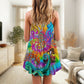 Hippie Octopus Fun Style – Women's Summer Sleeveless V-Neck Camisole Dress