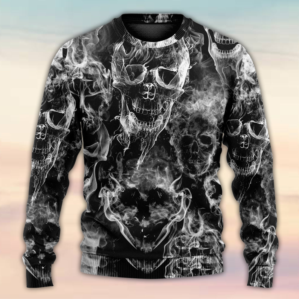 Skull Smoke Dark Fantasy Art – Sweater - Ugly Christmas Sweater