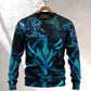 Blue Dragon Lightning Witch Fantasy Art – Sweater - Ugly Christmas Sweater