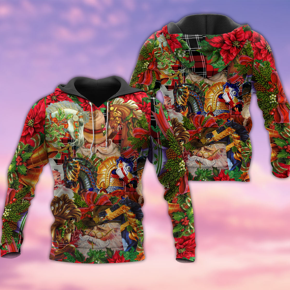 Santa Cowboy Colorful Christmas - 3D Hoodie