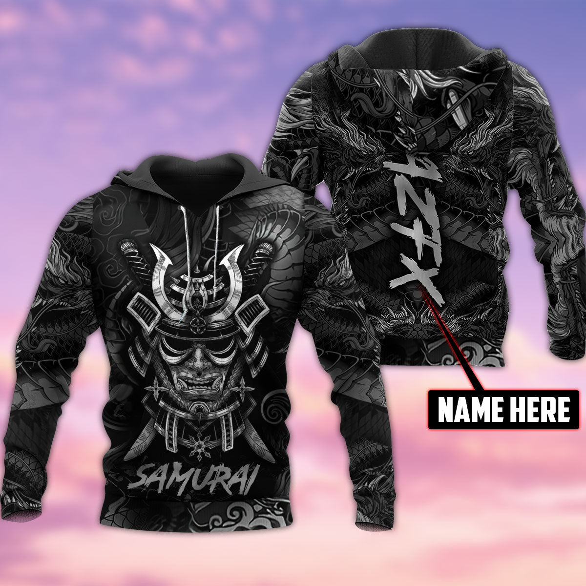 Samurai Black Personalized Style – 3D Hoodie