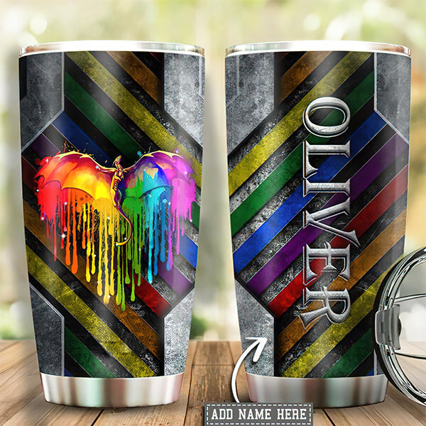 LGBT Dragon Colorful Love Personalized 20 Oz Tumbler