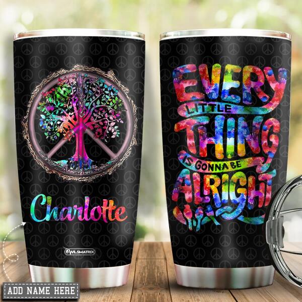 Hippie Alright Personalized 20 Oz Tumbler For Travel Gifts