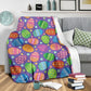 Colorful Easter Egg Pattern Flannel Blanket For Living Room And Bedroom Styling