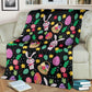 Easter Bunny Egg Pattern Flannel Blanket For Soft Bed Couch And Home Comfort