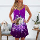 Purple Rose Shih Tzu Butterfly – Women's Summer Sleeveless V-Neck Camisole Dress