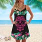 Flamingo Loves Summer Tropical Vibes Limited 6 – Women's Summer Sleeveless V-Neck Camisole Dress