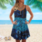 Turtle Beach Soul Night Love – Women's Summer Sleeveless V-Neck Camisole Dress