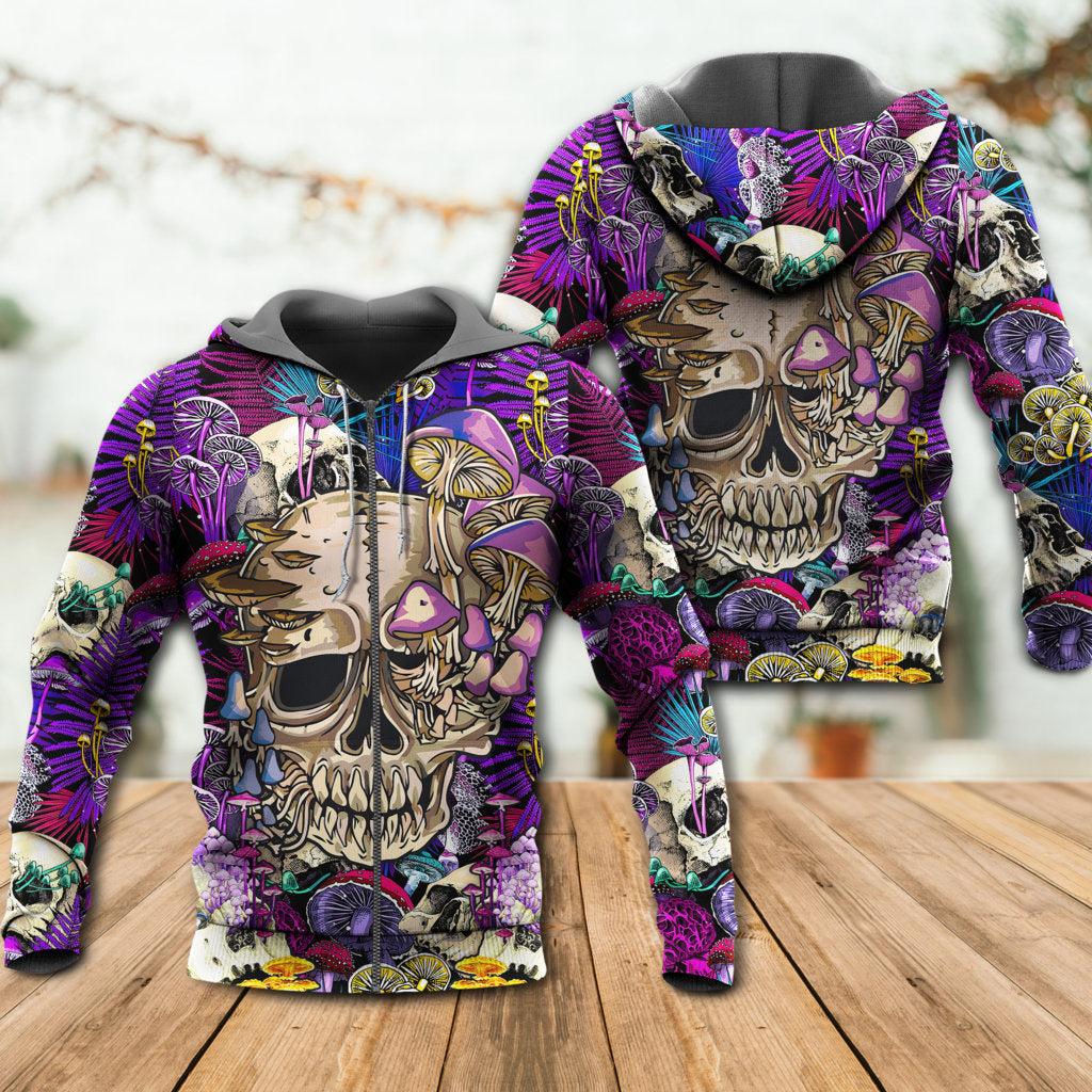 Neon Psychedelic Mushroom Art - 3D Hoodie