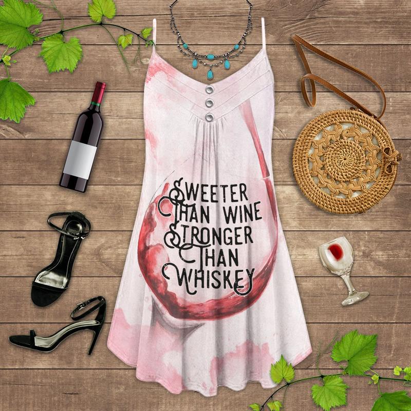 Sweeter Than Wine Summer – Women's Summer Sleeveless V-Neck Camisole Dress