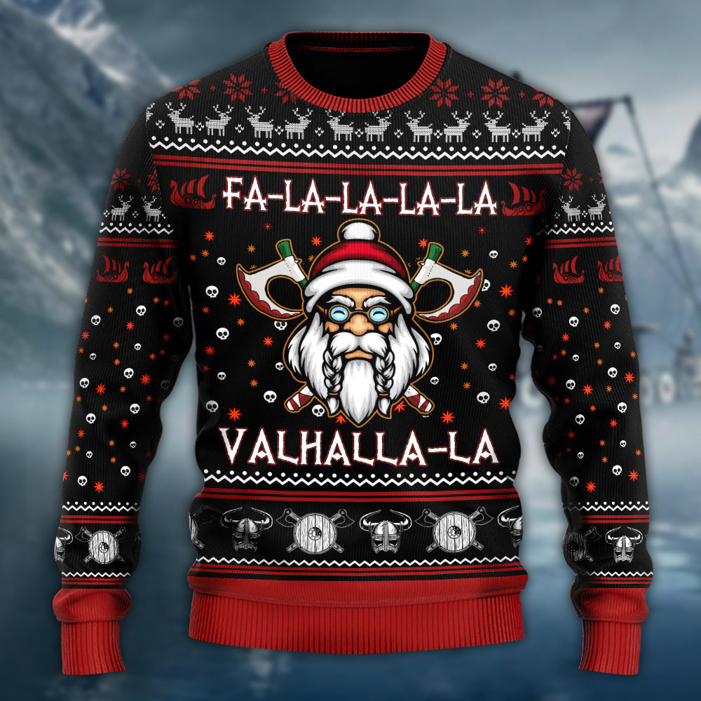 Viking Valhalla White And Red Style – Sweater - Ugly Christmas Sweater