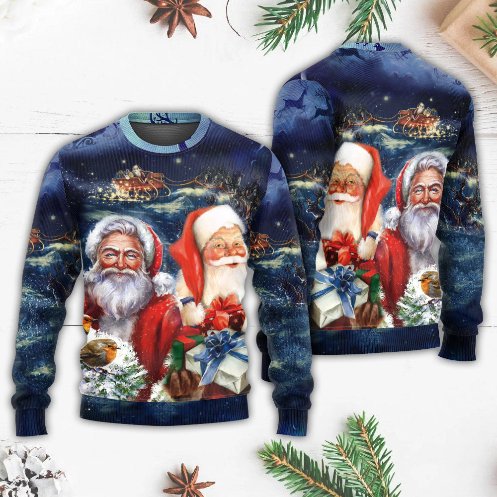 Christmas Santa Claus Snow Scene – Sweater - Ugly Christmas Sweater
