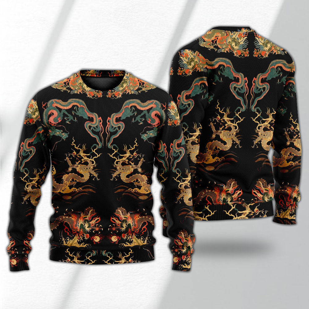 Royal Chinese Dragon Art Style – Sweater - Ugly Christmas Sweater