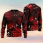 Music Notes Blurry Lights Dark Red – Sweater - Ugly Christmas Sweater