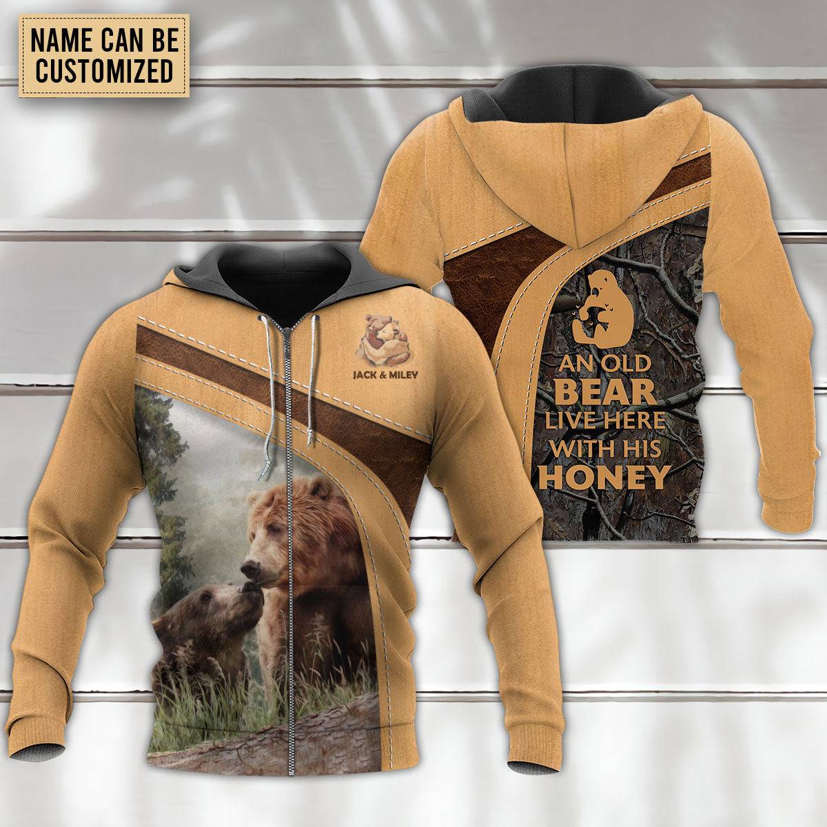 Old Bear And Honey Personalized - 3D Hoodie