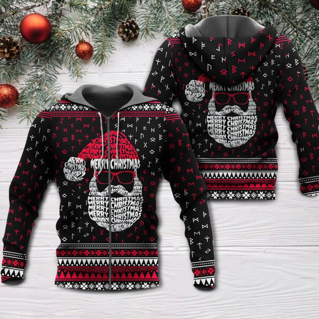 Santa Retro Nordic Pattern - 3D Hoodie