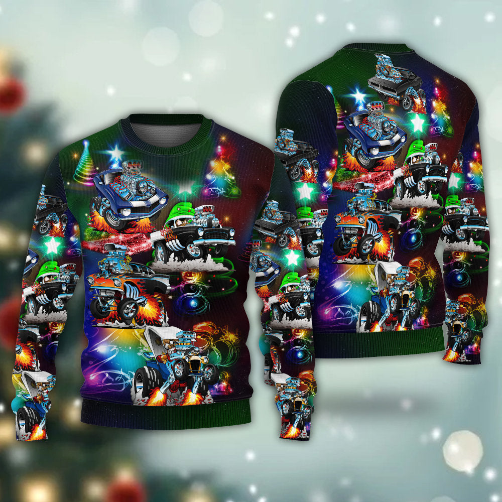 Car Christmas Neon Amazing Style – Sweater - Ugly Christmas Sweater