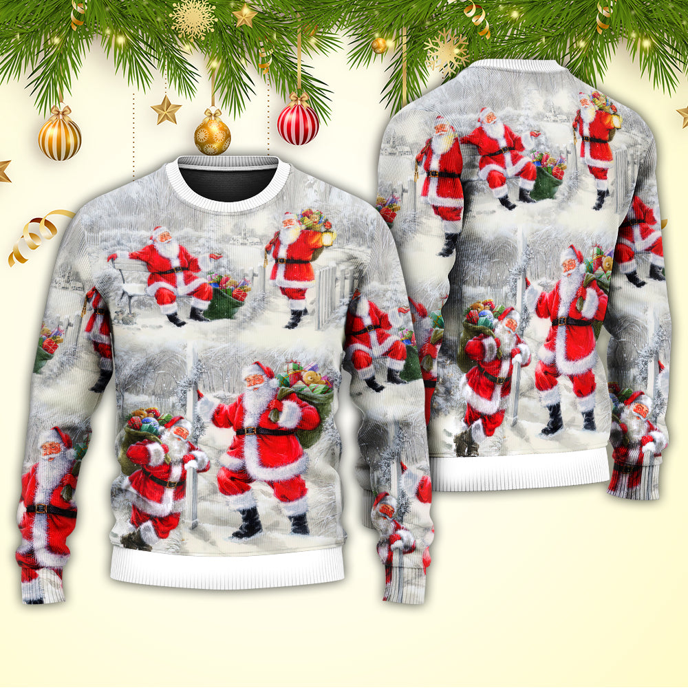 Christmas Santa Always With You Art – Sweater - Ugly Christmas Sweater