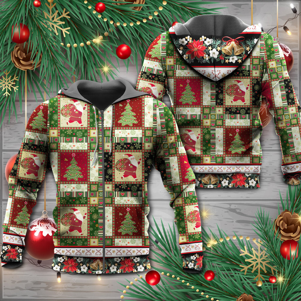 Christmas Santa And Fir Tree - Hoodie